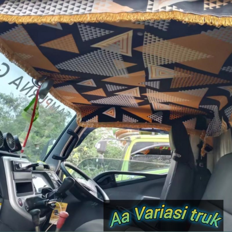 Aksesoris kain flapon atap kabin truk canter Isuzu elf ragasa Fuso Hino lohan giga universal