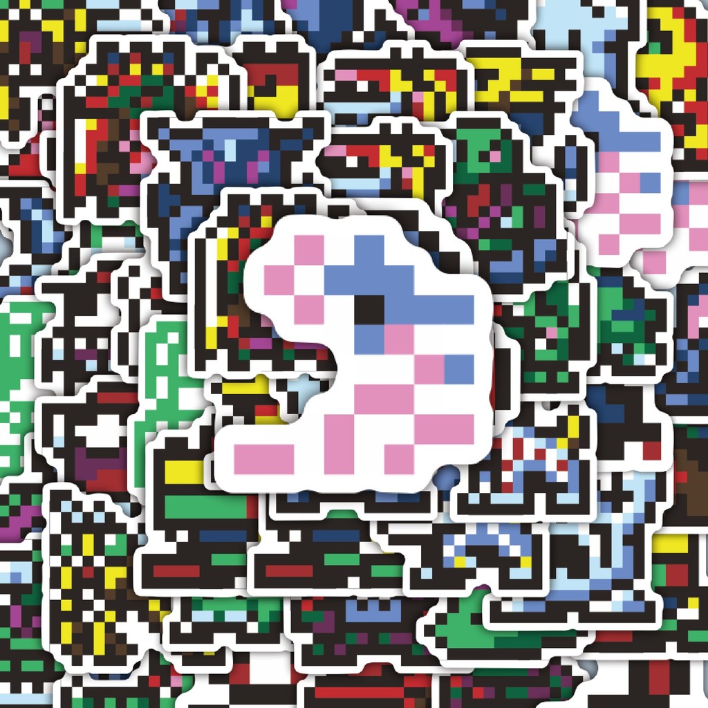 

100PCS Lucu Stiker Pixel Digimon V22 Stiker Aesthetic Stiker Anti Air Stikers Berperekat Waterproof sticker decal buat Motor Helm Buku Journal Koper Casing HP Laptop Botol Minum Hadiah anak