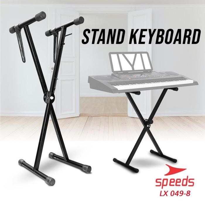 Hot Produk SPEEDS Stand Keyboard Double Model Silang Semua Piano 049-8 - Hitam  Terbaik dan Terlaris