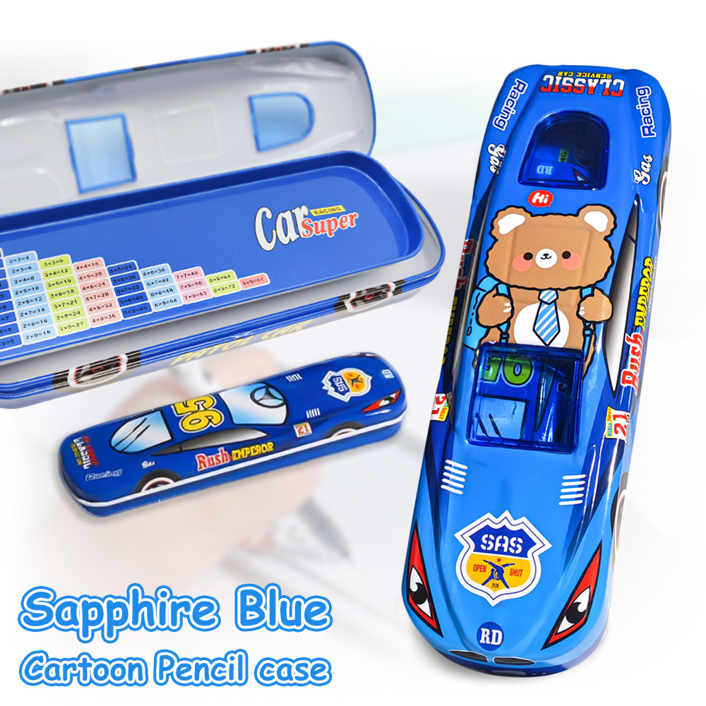 

2pcs cool racing shape pencil case and mini model storage box iron box large-capacity student office stationery boy gift