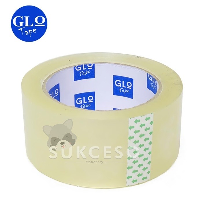 

GLO Tape /Glo Tape Lakban Plakban Bening 48mm x 80 Yard / Glotape Murah Berkualitas