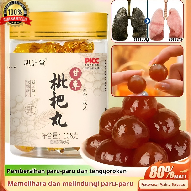 

✨Asli 【Beli 1 Gratis 2】✨Pil Loquat Akar Manis Tradisional / Pil Loquat Pembersih Dan Penyehat Paru-paru / Pil Loquat Akar Manis / Permen Lunak Pir Loquat / Rasa Lembut, Melembapkan Paru-paru Dan Meredakan Batuk