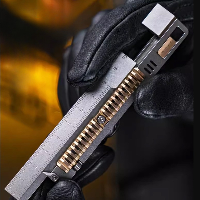 

EDC Titanium Alloy Outdoor Portable Multi-functional Tools Ultralight Metric Ruler 12cm Measurement Drawing Ruler Math