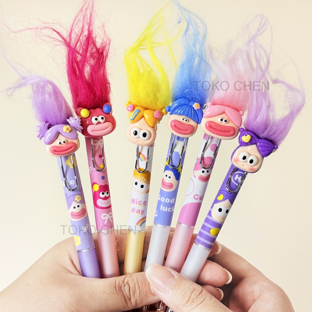 

VIRAL Pen Pencet Alat Tulis pulpen karakter lucu gel 0.5mm Pena Gel Mekanis 1PCS /Pena Bolpoin Mekanis Kartun Tinta Hitam pulpen hadiah lucu kreatif