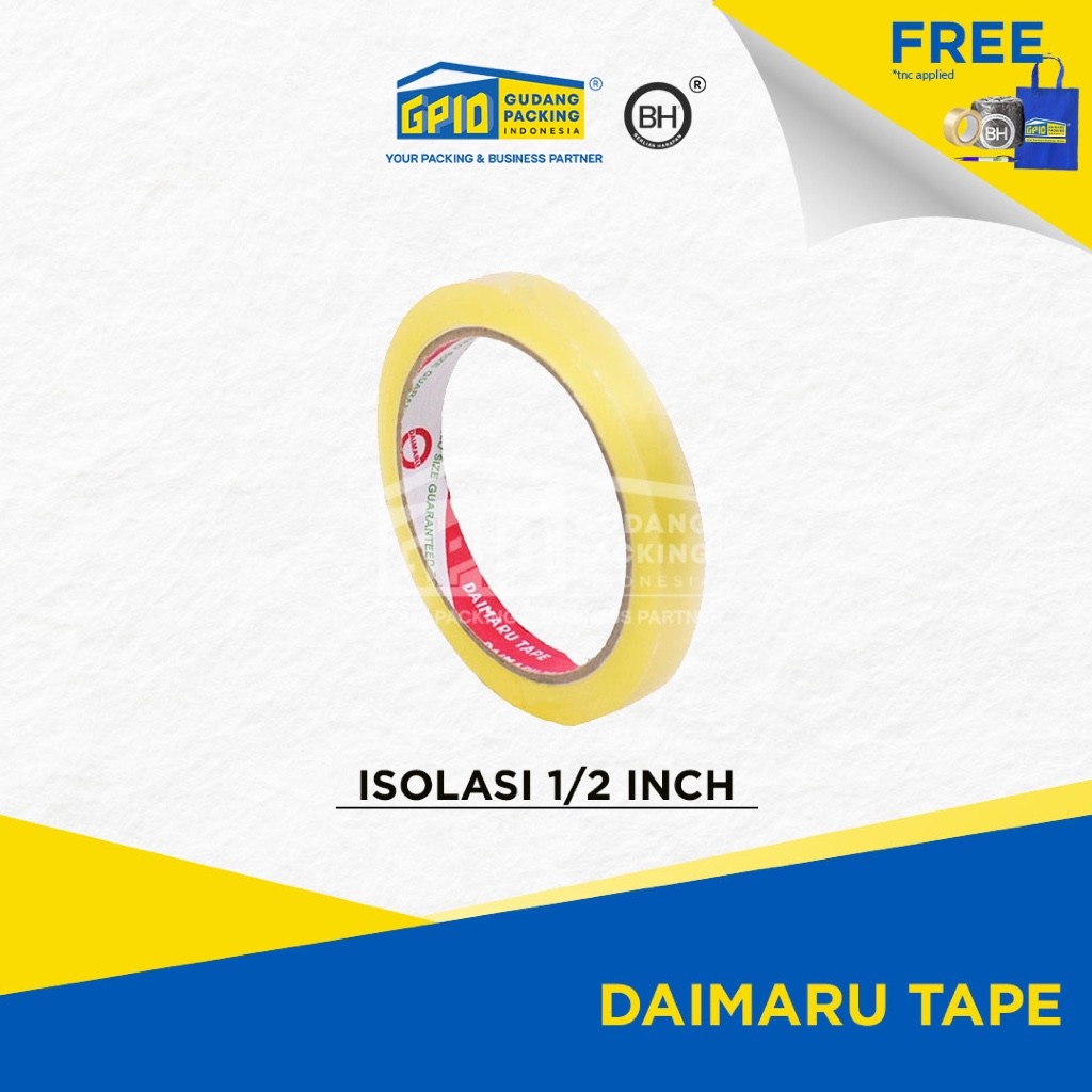 

DAIMARU - Isolasi / selotip 1/2 inch / 12mm x 72 yard