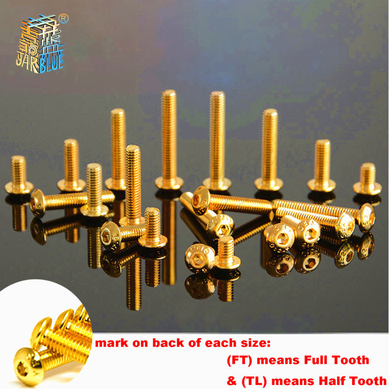 10pcs Grade 12.9 Half Round Head Plating Titanium Gold Hex Screw M2 M2.5 M3 M4 M5 Iso7380 Hex Socket