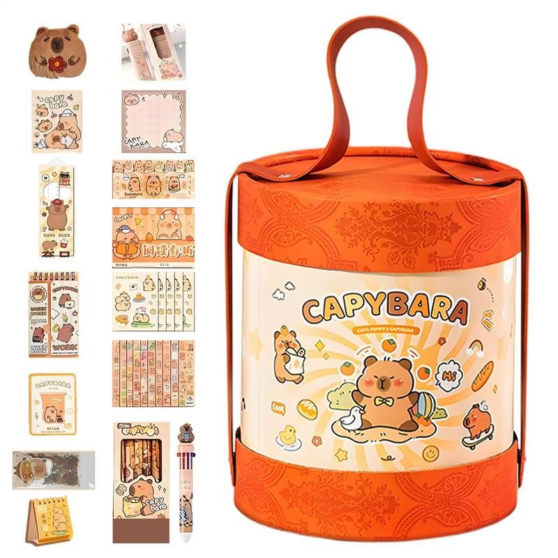 

Capybara Stationery Set Cute Sewing Notebook Include Stickers Pen Notepad Pendant Capybara Plush Toy For School Student Daily
