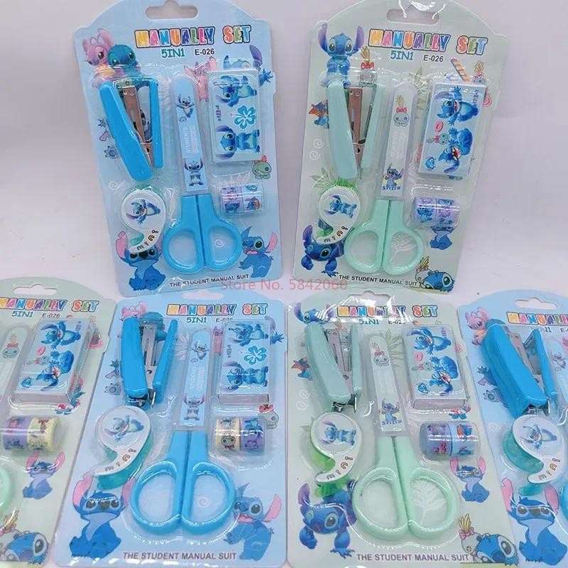 

2pcs Disney Stitch Scissors Stapler Tape Sticker Stationery Set Student Learning Binding Tools School Supplies Wholesale