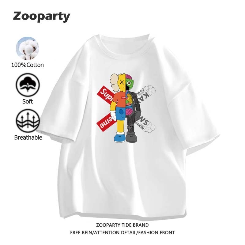 pengiriman cepat dari indonesia kaws  cotton oversize santai baju kaos pria​ Bahan adem & nyaman Ite