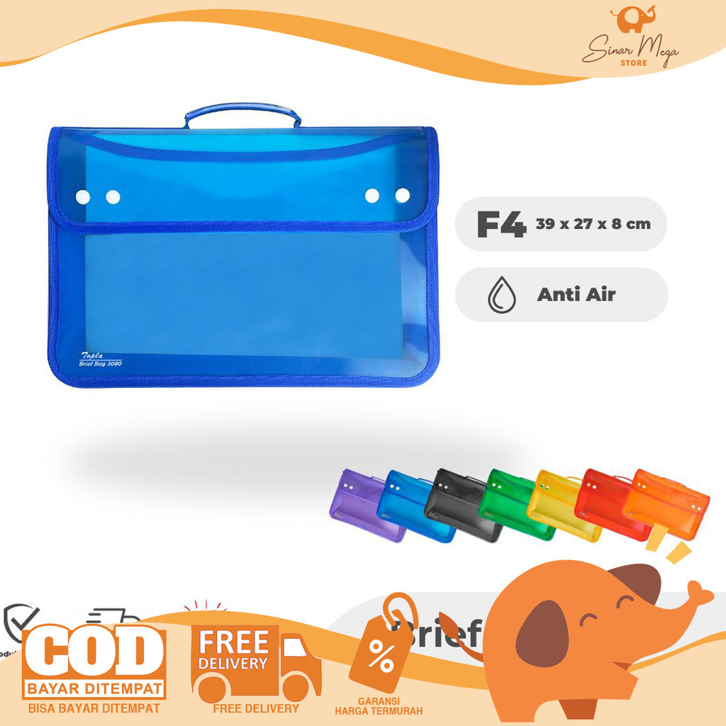 

TOPLA Brief Bag 3080W Document School Bag Transparant Color Murah SATUAN