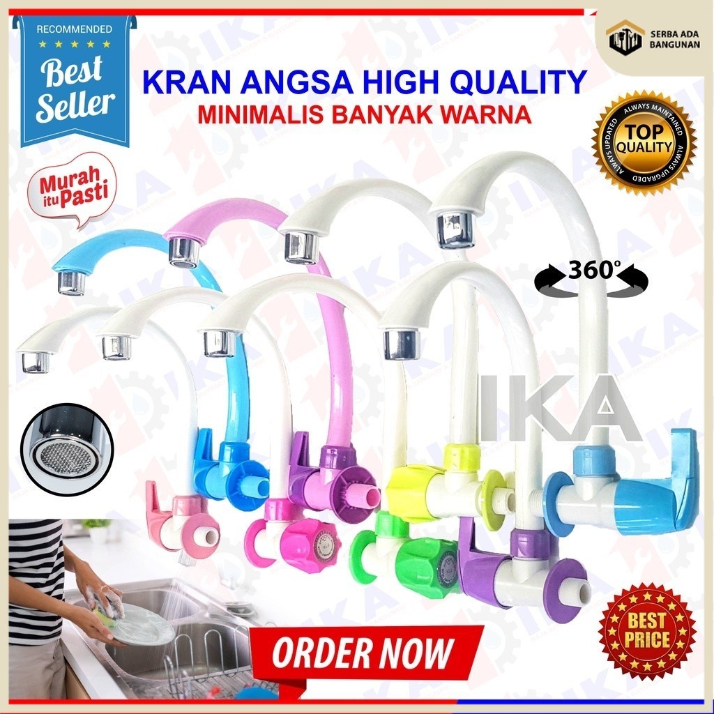 SAB JUAL MURAH SEKALI  Kran Angsa PVC Hitam Putih Pink Hijau Biru / Kran Wastafel Cuci Piring / Kera