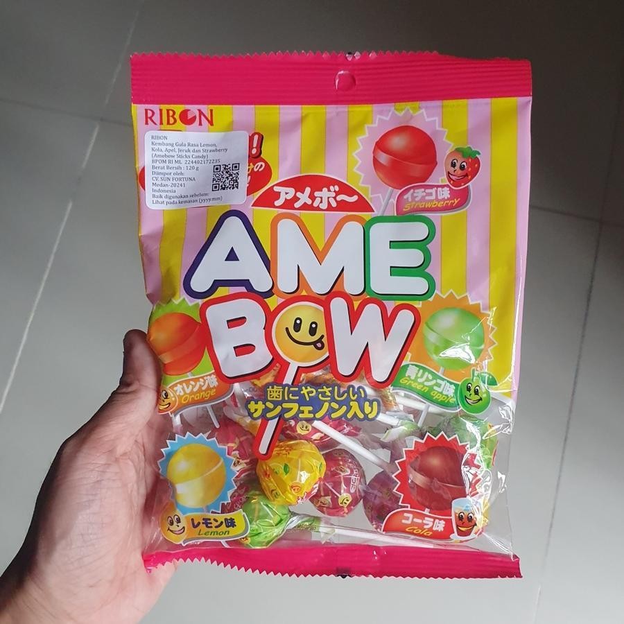 

Ribon AME BOW Candy Permen Lollipop Rasa Buah IMPORT 120gr