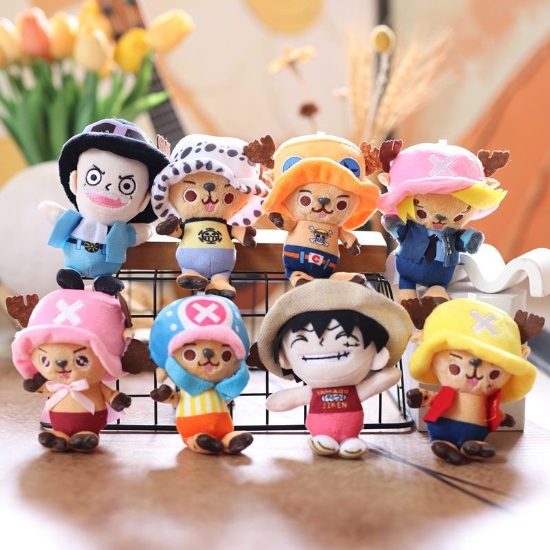 Gantungan Kunci  One Piece Luffy Chopper Law Sanji Sabo Ace Boneka Plush Toys Cute Empuk Halus
