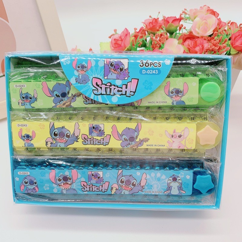 

36pcs Disney Lilo and Stitch 15cm Colorful Ruler Anime Cute Student Drawing Plastic Ruler Stationery Gift