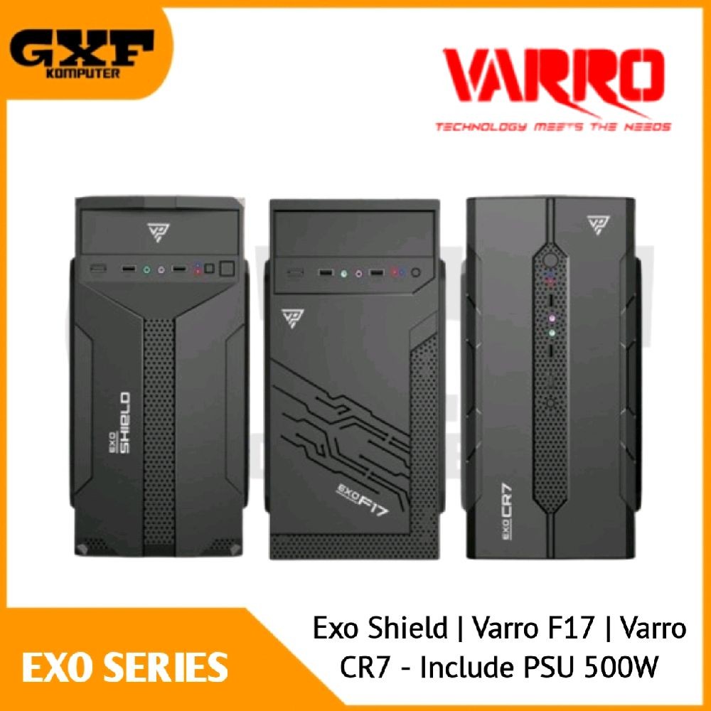 Casing Varro Prime Exo Series Varro Shield | Varro F17 | Varro CR7 M-ATX Include PSU 500W
