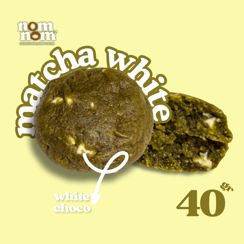 

Matcha Soft Baked Cookies I White Choco Filling Inside 40 Gr