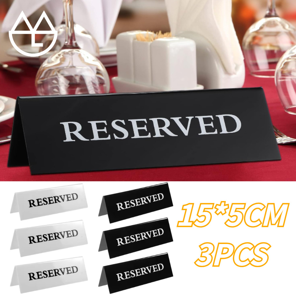 

1SET/3PCS Tanda Reserved Papan Meja Reserved Reserve Acrylic Table Sign 15*5cm