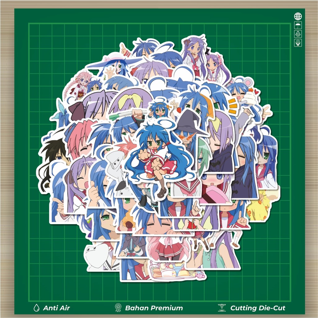 

HOT 50 PCS STIKER Stiker Anime Lucky Star Char Mix 01 Stiker Fashion Cars Decal Dingin Kartu Album Custom Vinyl Anti Air- Sticker Aesthetic Buku Journal Koper Casing HP Tablet Laptop Helm Motor Botol Minum