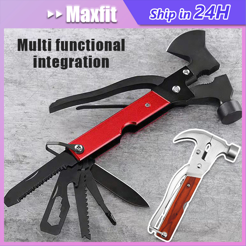 16 In 1 Palu Kapak Multifungsi EDC Tang Lipat Pisau Axe Hammer Alat Survival Tools Camping Mendaki