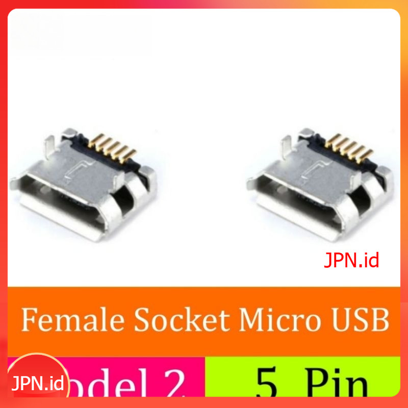 M002 Conector Charger 5 Pin SMT Konektor Socket Micro USB Tipe B Female - JPN