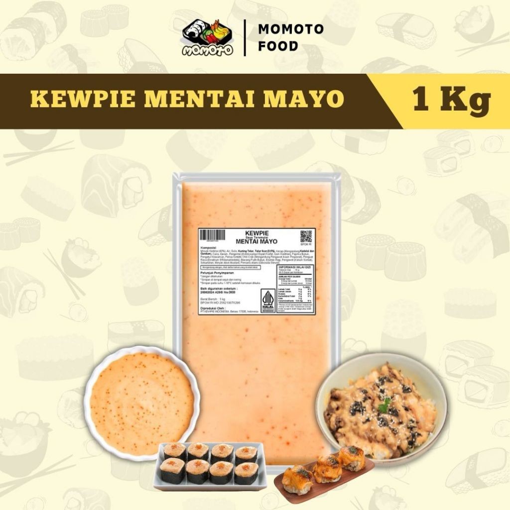

Kewpie Mentai Mayo 1kg Saus Mentai Halal BPOM 1000 gram Cooking Sauce