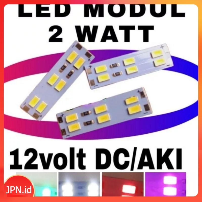 HPL LED MODUL 2 WATT 12VOLT 6LED SMD 5730 2W Putih Papan PCB Heatsink Plafon Papan Reklame Lampu Bac