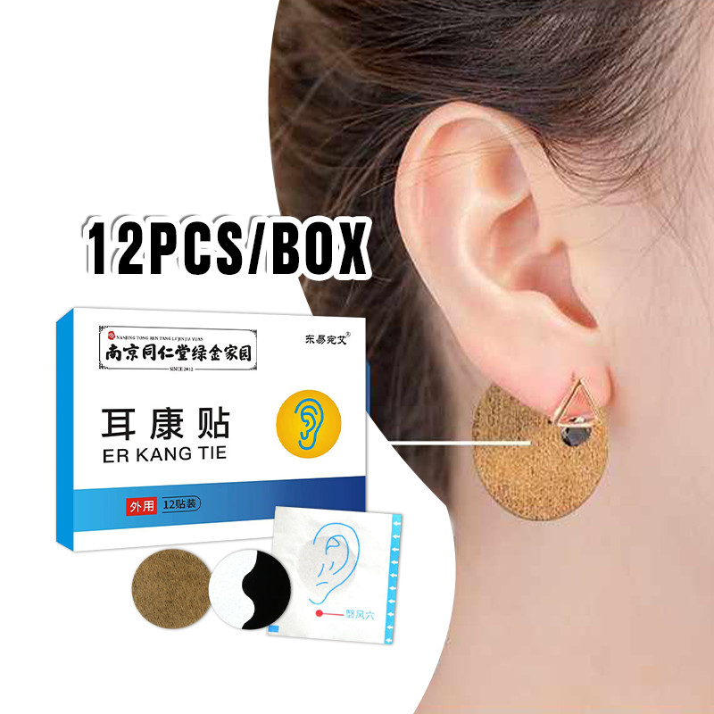 12Pcs/Box Obat Tinnitus Patch / Tinnitus Tempelan Kesehatan / Telinga Berdenging Patch