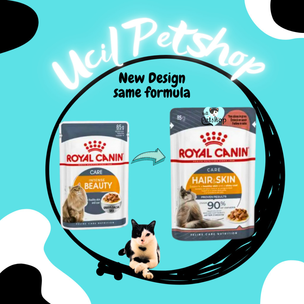 Royal Canin Hair & Skin Intense Beauty Adult Cat Pouch 85gr Wet Food