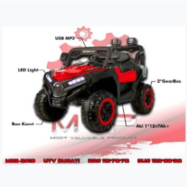Mainan anak mobil aki anak JEEP UTV BUGATY