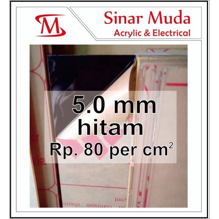 Akrilik Lembaran 5mm Hitam Ukuran Custom - Mika Acrylic Murah
