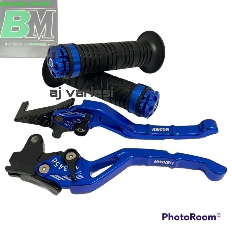 Paketan Handle rem Paket Handle Rem CNC dan Grip Jalu untuk Motor Beat Vario Scoopy Karbu dan FI Pak