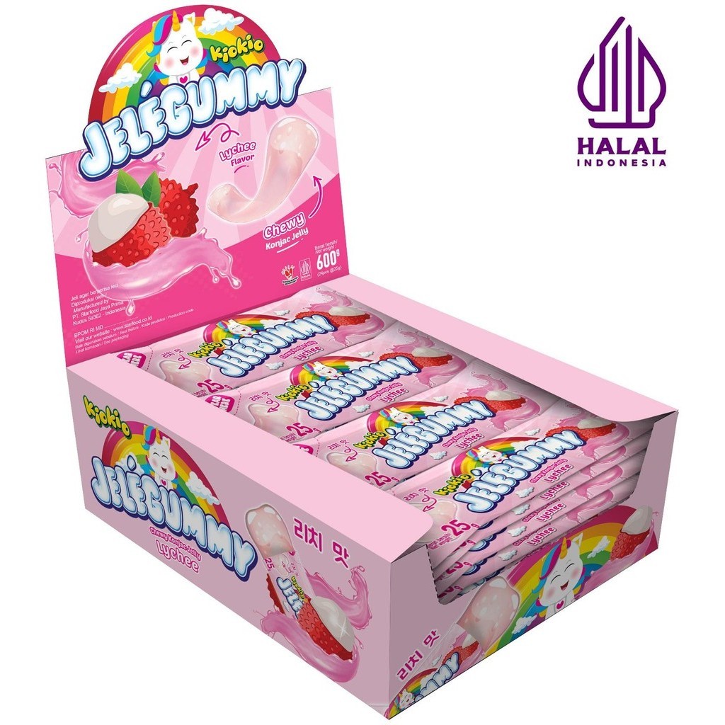 

Kiokio Jelegummy Leci HALAL 24 pcs 600gr