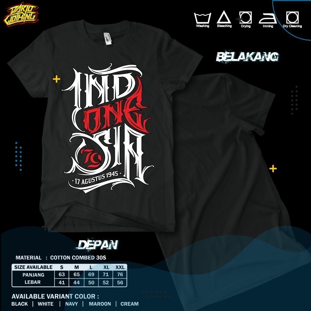 Toko Kaos - DarjoClothing - Kaos Indonesia 76 tahun Semi Katun