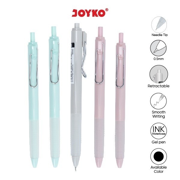 

Gel Pen Joyko Gp-343 Pasuteru Pulpen Gel Tip 0.5 mm Warna Pastel Tinta Hitam - Satuan- SHSNP