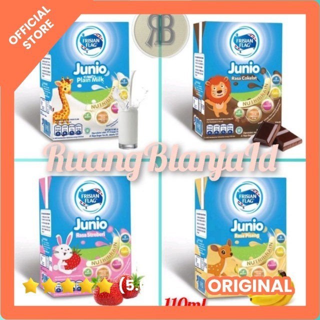 

Frisian Flag junio UHT 110ml / Frisian Flag junio UHT chocolate 110ml / Frisian Flag junio UHT strawberry 110gr / Frisian Flag junio UHT plain 110gr / Frisian Flag junio UHT Banana 110gr