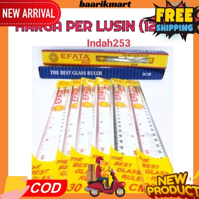 

[BRM] Penggaris Mika Plastik 30 Cm (satu lusin)