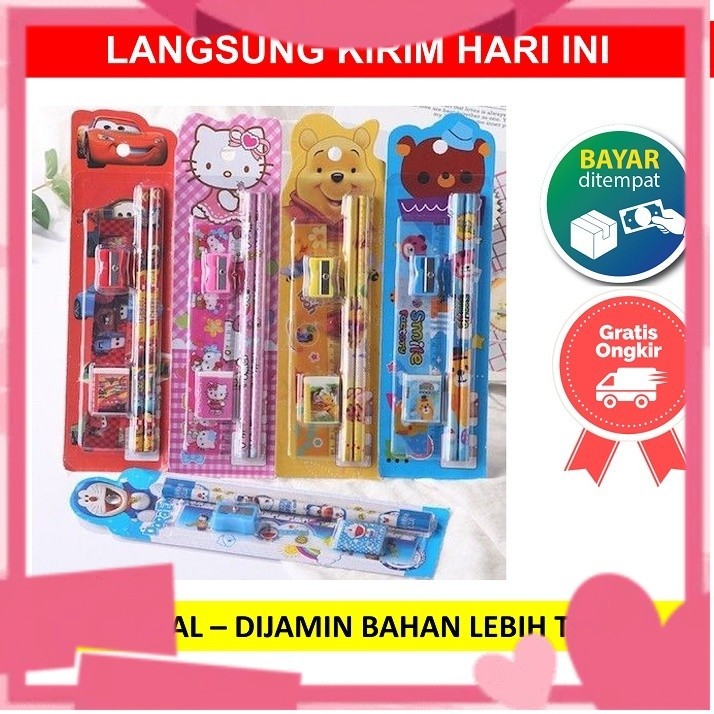 

STATIONERY MINI SET ALAT TULIS SEKOLAH KARAKTER 5IN1 / ALAT SET TULIS ANAK KARAKTER LUCU