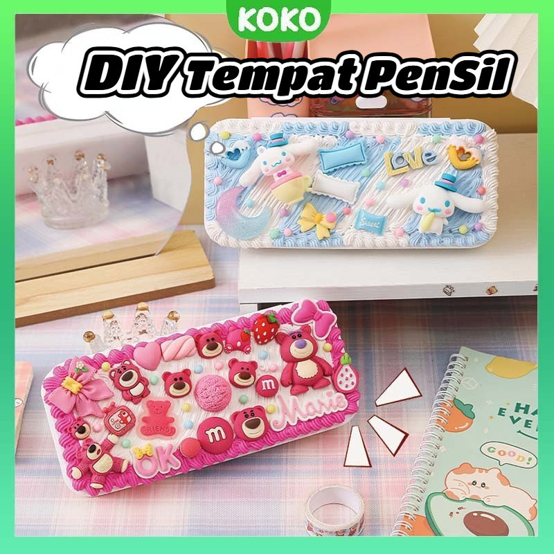 

DIY Deco Cream Kit/Tetapkan Kotak Pean/Tempat pensil menghias/ Deco Cream Clay Kotak /Stationery Pake Handmade