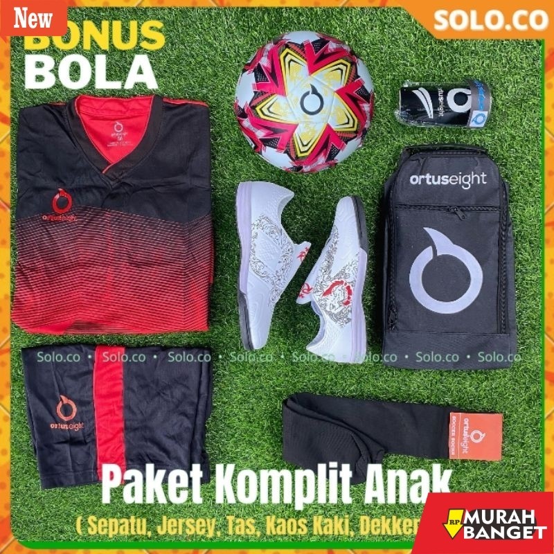 sepatu bola murah kualitas bagus Paket Sepatu Futsal Anak Ortus Ryuo Putih Lengkap Bonus Bola Paket 