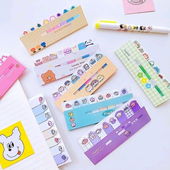 

ACEH.ANG 131085 Sticky note karakter 8in1 120 lembar pembatas buku karakter penanda