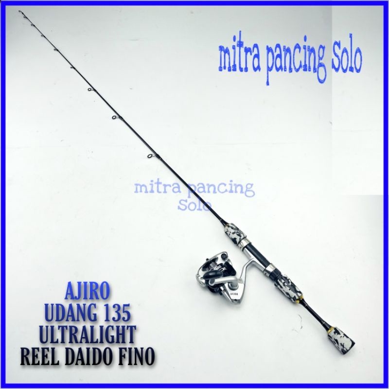promo besar Satu set Joran pancing udang murah AJIRO FISHING super lentur Fiber Solid Ultralight kua