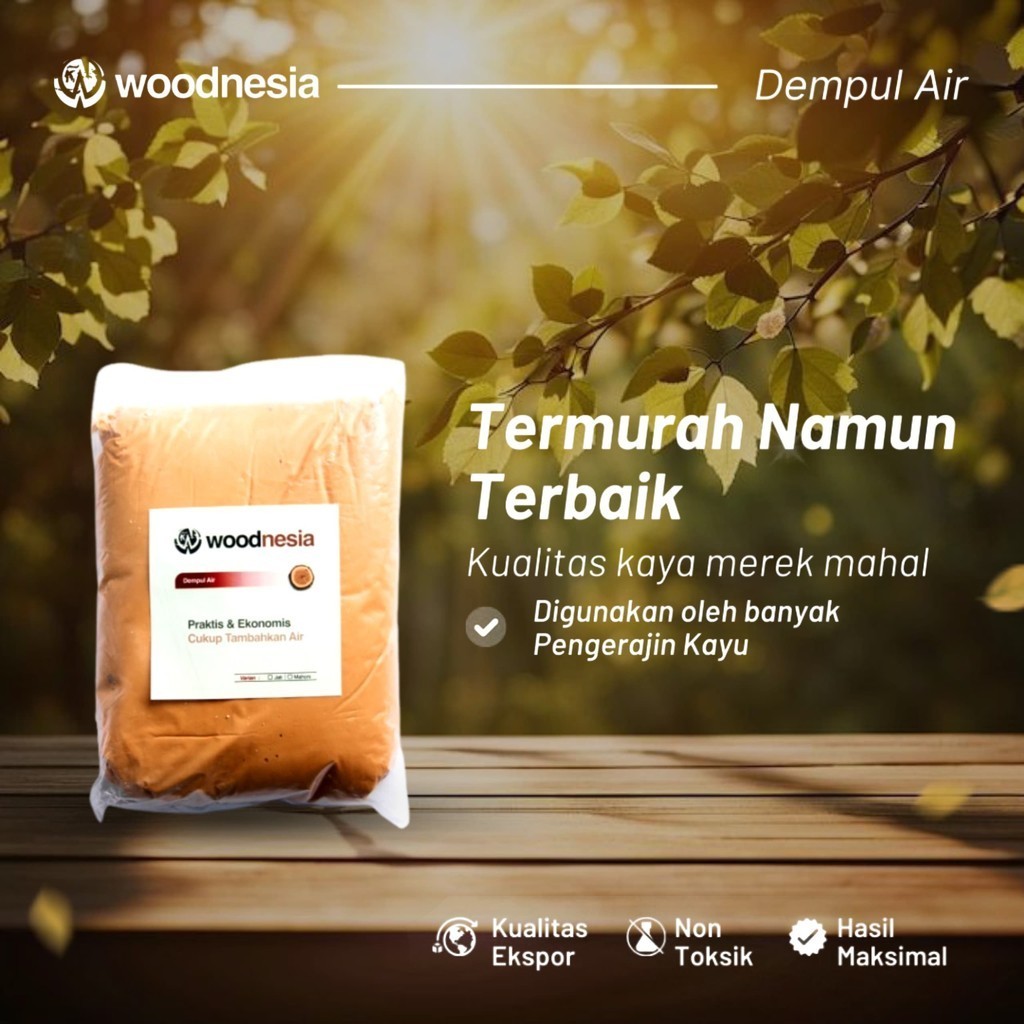 Woodnesia Centre Dempul Kayu 500 gram Kayu Jati Mahoni Water Based