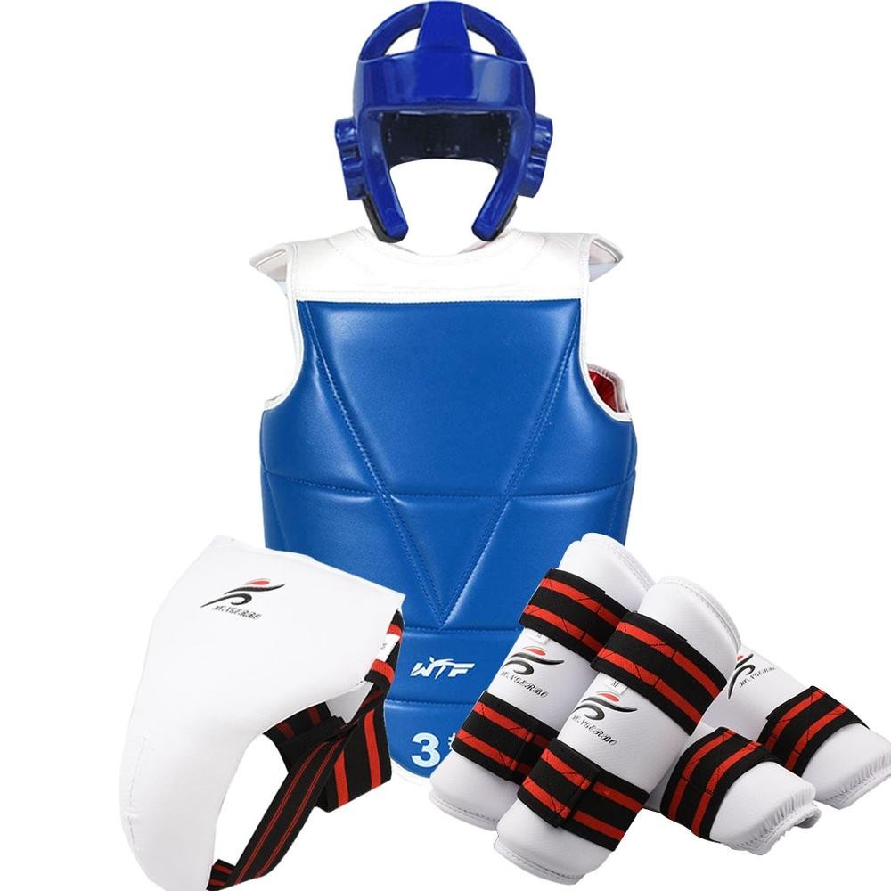 Taekwondo Karate Body Vest Protector Set Gear Arm Leg Boxing Shin Guard Training Equipment Men Women