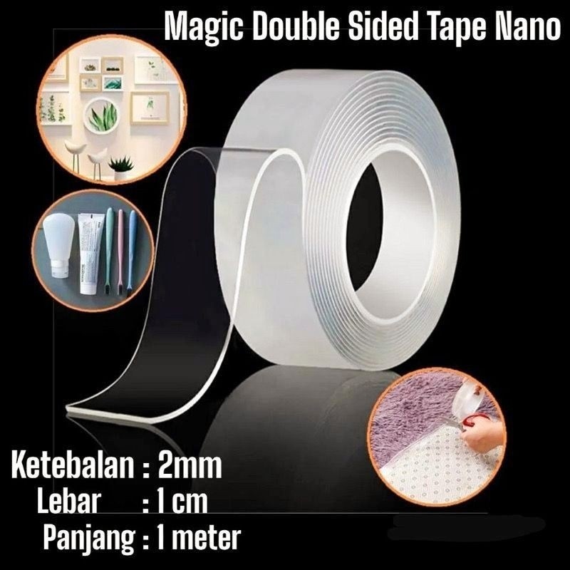 

Double Tape nano magic 1 m solasi bening 1 meter 3m soaltip murah meriah