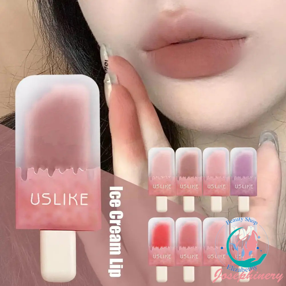 [JO]USLIKE Ice Cream Lipstick Es Krim Lucu Ice Cream Lip Glaze Matte Lip Gloss Velvet Lipstick-COD