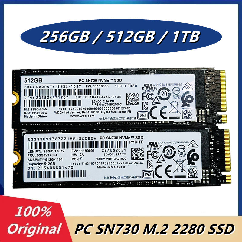 Original PC SN730 1TB 512GB 256GB M.2 2280 NVME Solid State Drive CIE3.0 M.2 SSD for WD PC Notebook 