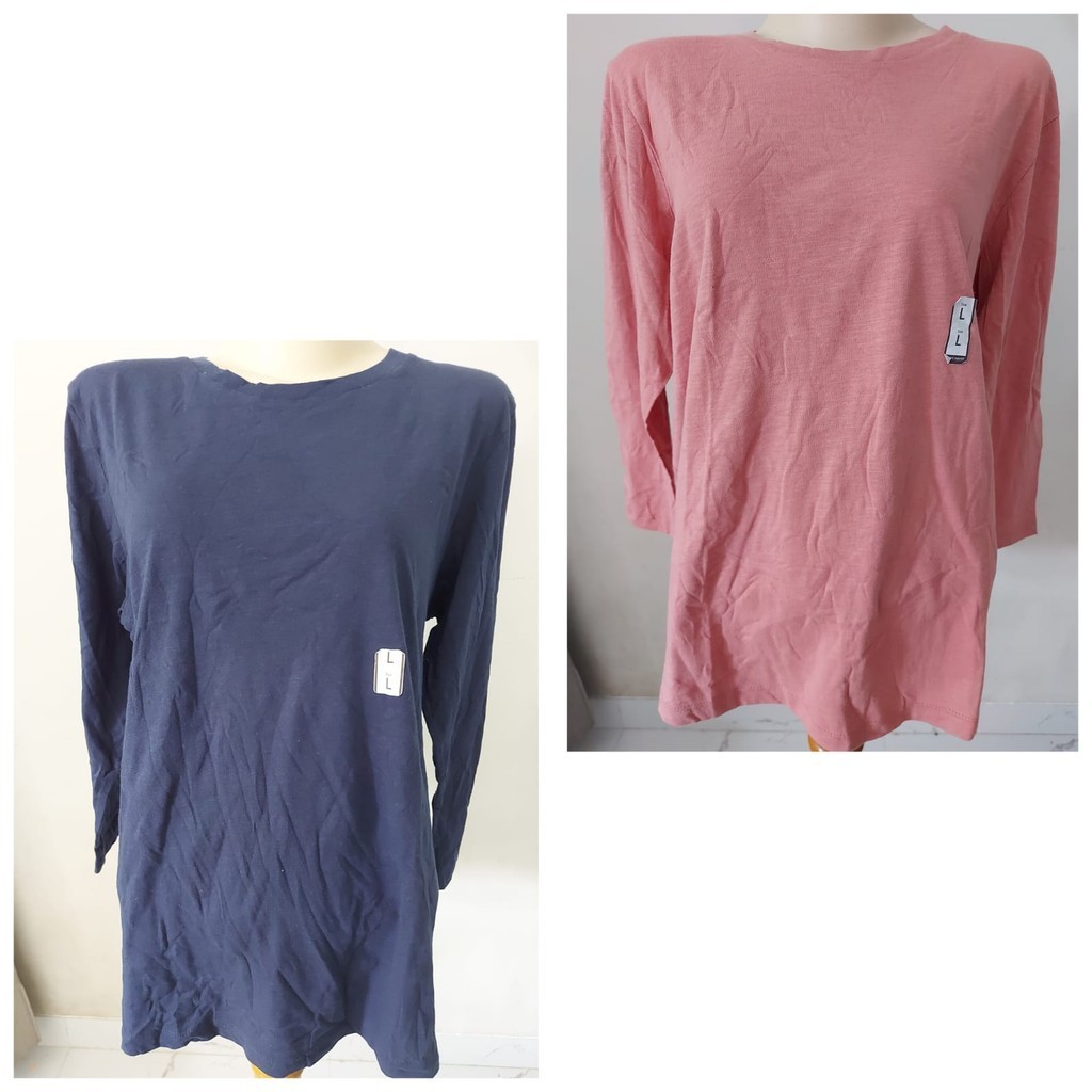 L/-KaosWanita/Blouse wanita/STTYV3S/Lengan 7/8-Navy&Pink/2024