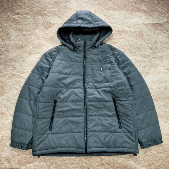 winter jaket gunung tebal pria LOUIS CHAVLON jaket outdoor pria abu abu polos big size XL