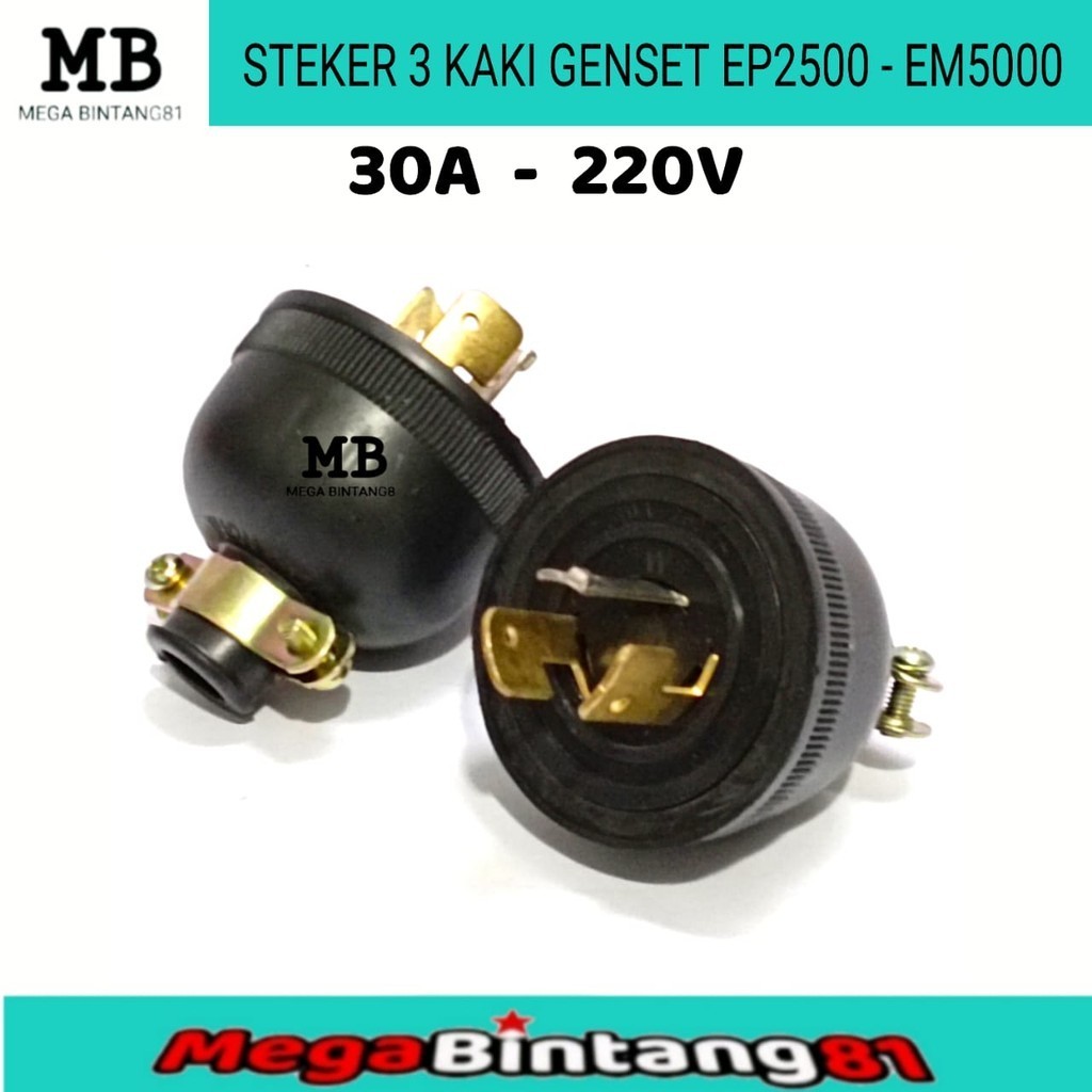 Steker genset 3 kaki colokan listrik genset 3 kaki steker colokan genset 3 kaki