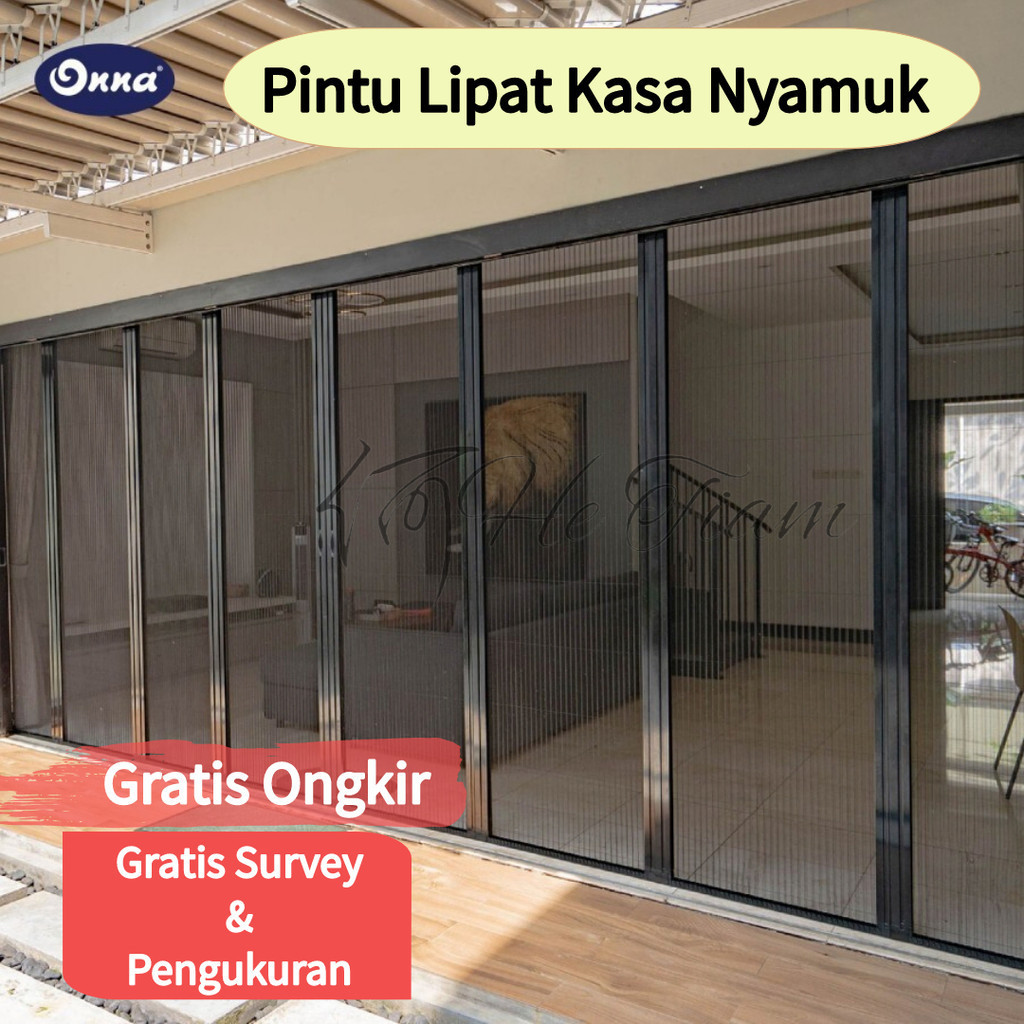 Onna lipat door - Ram Kasa Nyamuk kawat pintu geser jaring strimin
